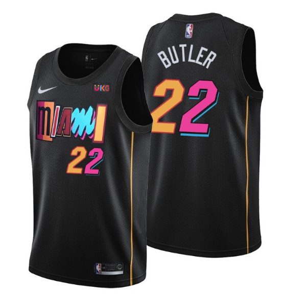 Men's Miami Heat #22 Jimmy Butler Black 2021/2022 City Edition Stitched Jersey Men's Miami Heat #22 Jimmy Butler Black 2021/2022 City Edition Stitched Jersey